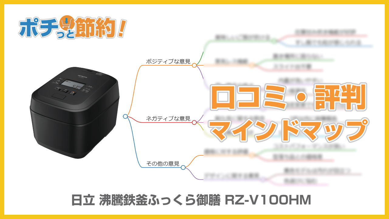 日立 沸騰鉄釜ふっくら御膳RZ-V100HMの口コミ